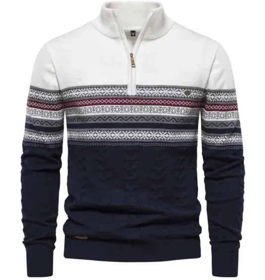 Men's Stand-up Collar Half-Zip Sweater